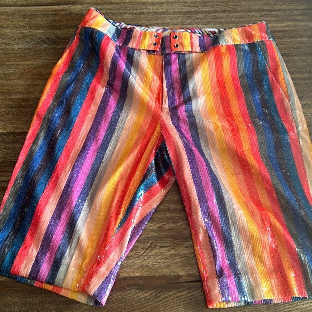 🎀LE SUPERBE rainbow sequins board shorts pride 🌈 6 nwot
